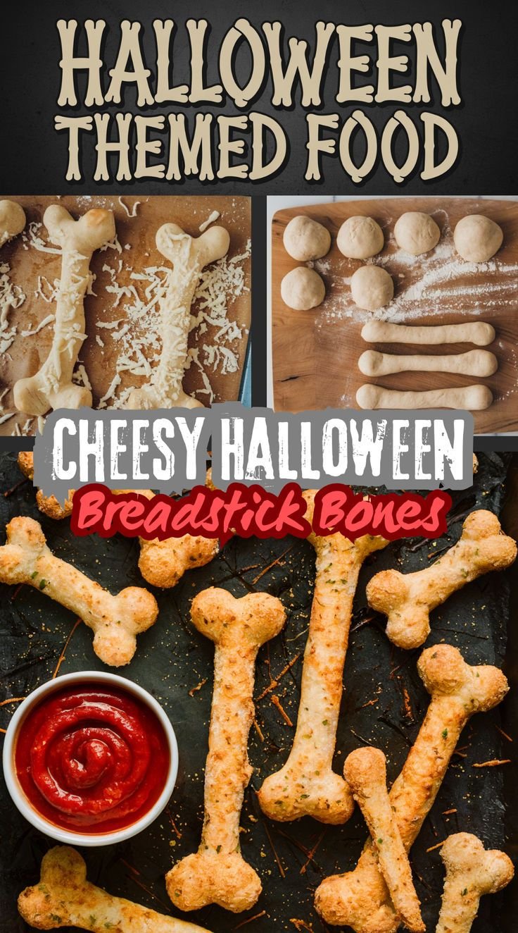 Sinister Cheesy Breadstick Bones Halloween Party Food Ideas