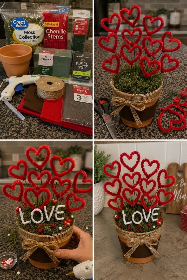 DIY Valentine's Heart Topiary