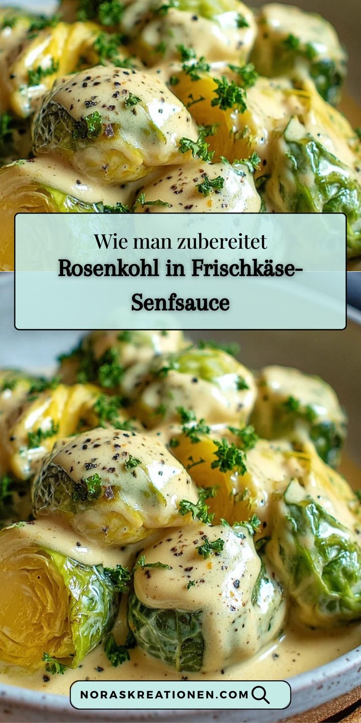 Rosenkohl in Frischkäse-Senfsauce – Herbstlich & cremig genießen