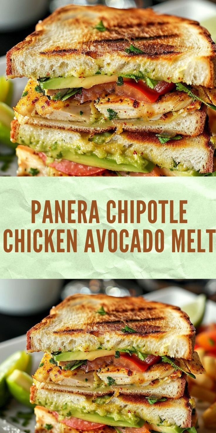 How to make Panera chipotle chicken avocado melt | Panera chipotle chicken avocado melt copycat, Meal ideas, Yummy foods