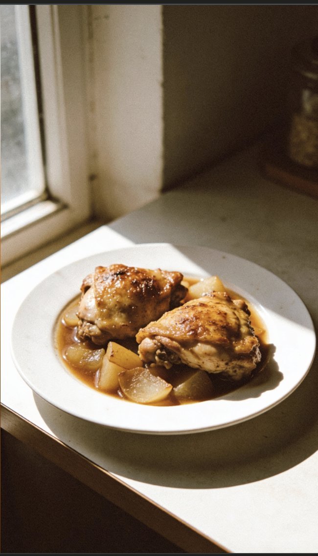 Cider Braised Chicken Thighs