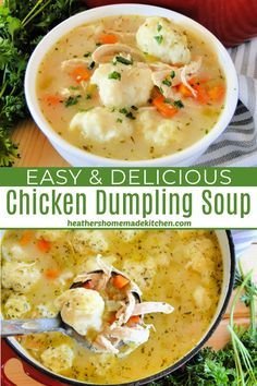 Easy Chicken and Dumplings Recipe | Chicken dumpling soup recipe, Easy chicken dumpling soup, Chicken soup recipes homemade