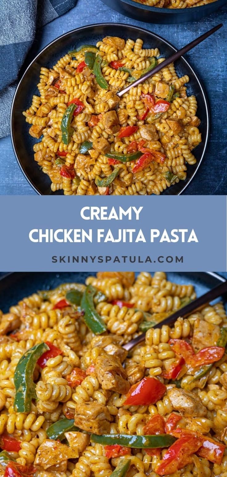 Easiest Ever Creamy Chicken Fajita Pasta – Skinny Spatula