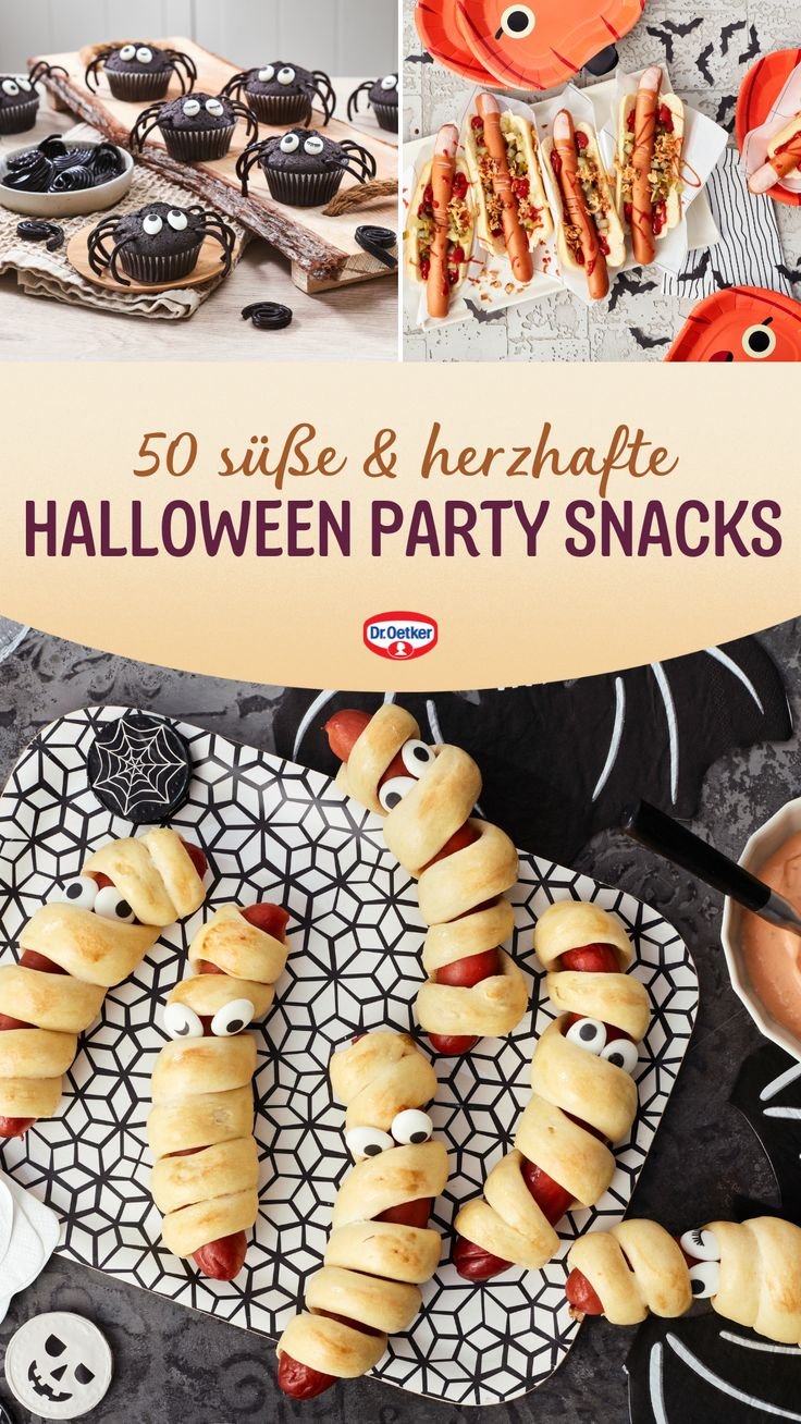 50 süße & herzhafte Halloween Party Snacks I Beste Halloween Rezepte 2024
