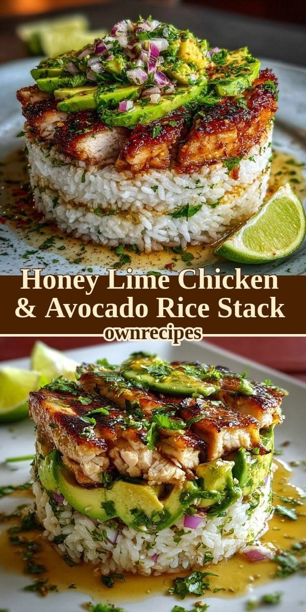 Honey Lime Chicken & Avocado Rice Stack
