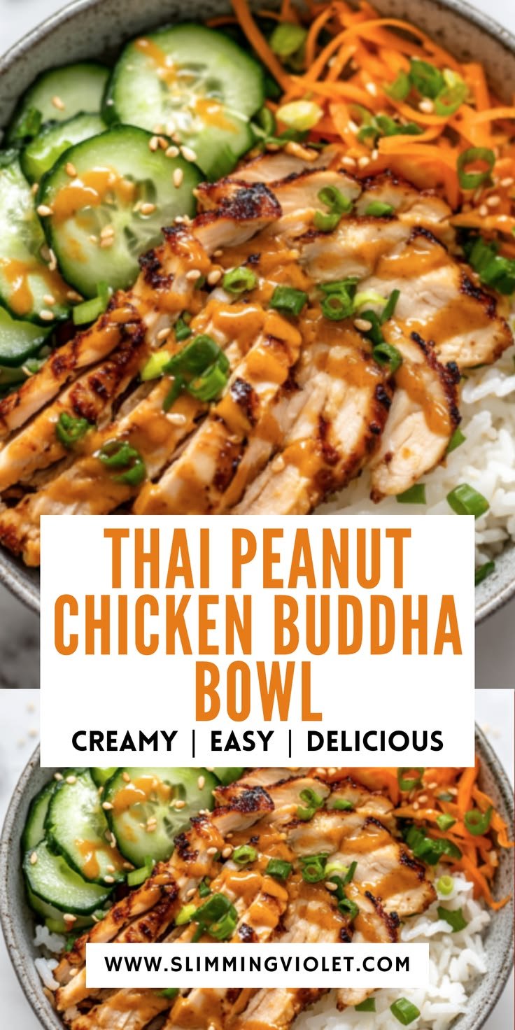 Thai Peanut Chicken Buddha Bowl