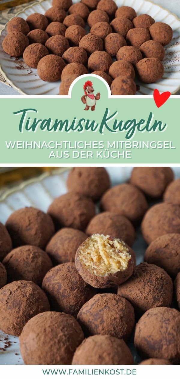 Tiramisu Kugeln als weihnachtliches Geschenk aus der Küche für Lieblingsmenschen