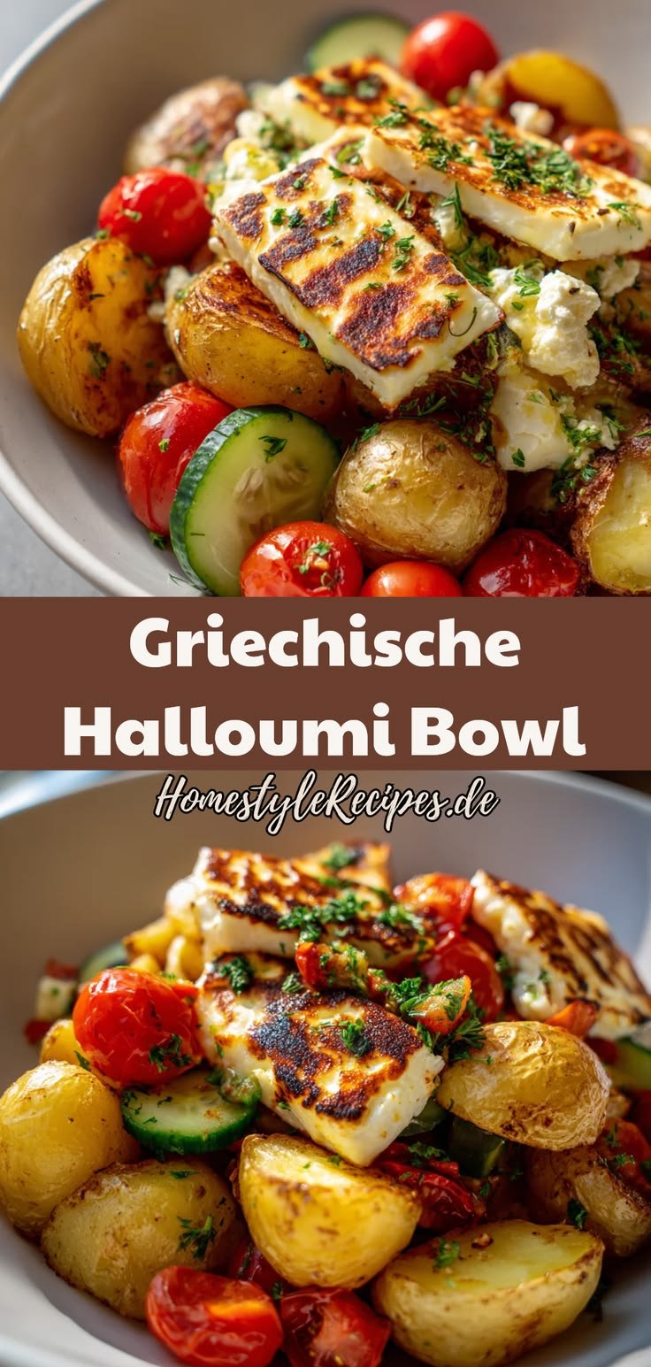 Deine neue Lieblings-Bowl: Griechische Kartoffeln mit Halloumi