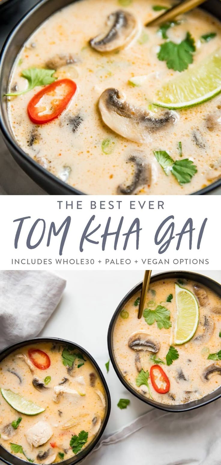 Best Ever Tom Kha Gai Soup Recipe | How to make tom kha gai, Thai recipes, Thai coconut chicken soup