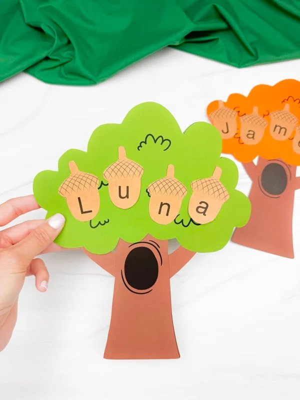 Simple Acorn Name Craft For Kids (Free PDF Template)