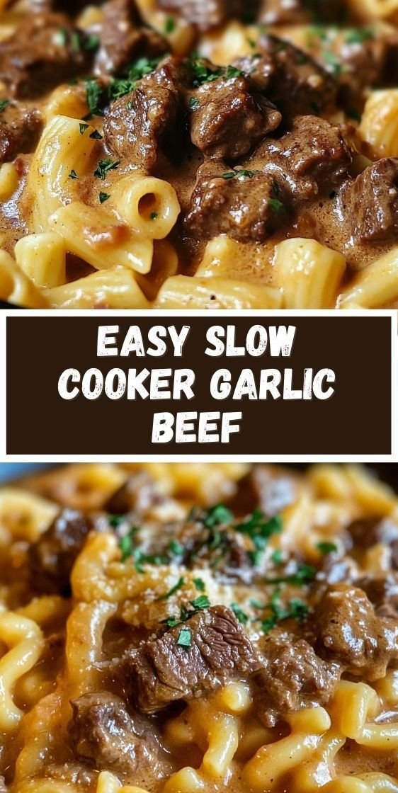 Easy Slow Cooker Garlic Beef Pasta for Busy Nights