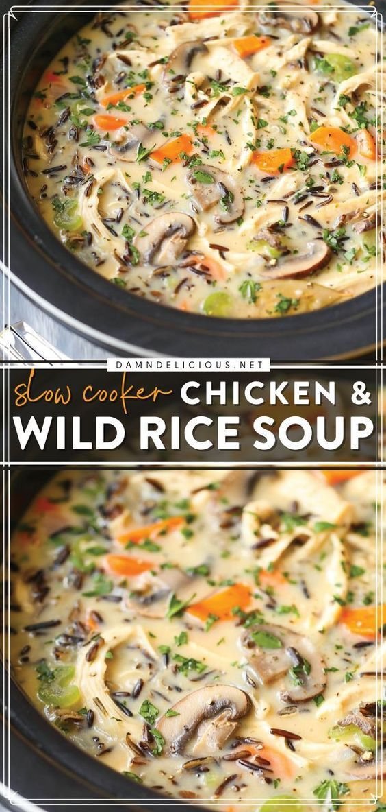 SLOW COOKER CHICKEN AND WILD RICE SOUP