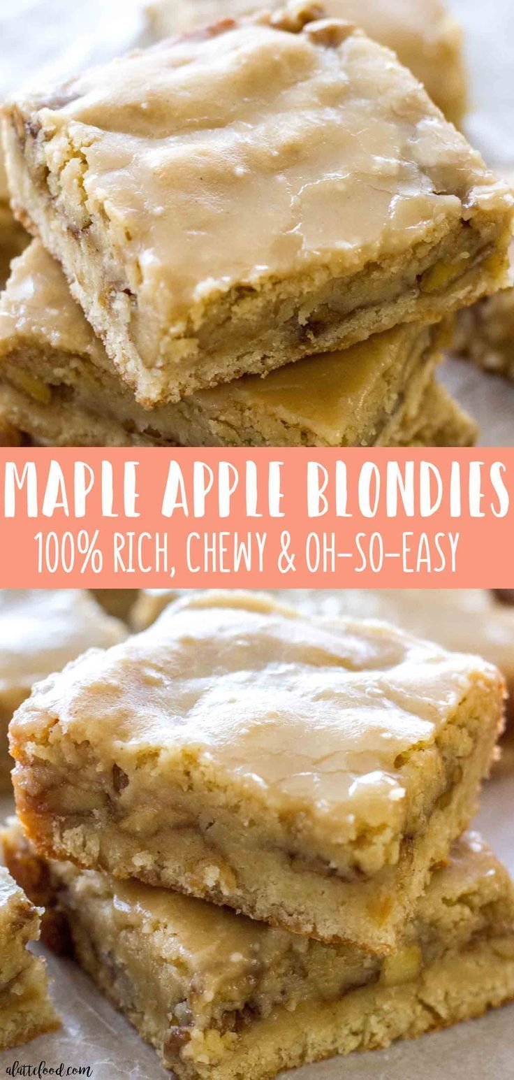 Maple Glazed Apple Blondies