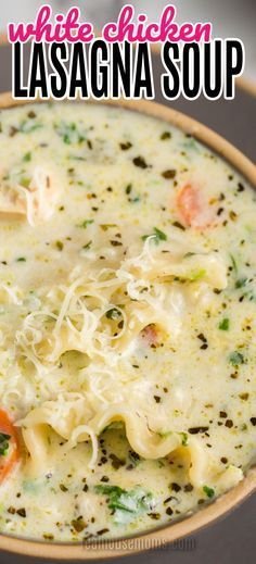White Chicken Lasagna Soup