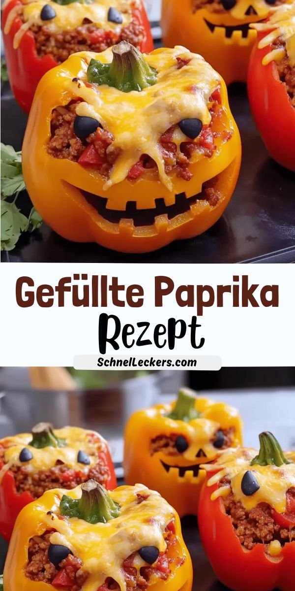 Gefüllte Paprika Rezept – Herzhaftes Halloween Fingerfood