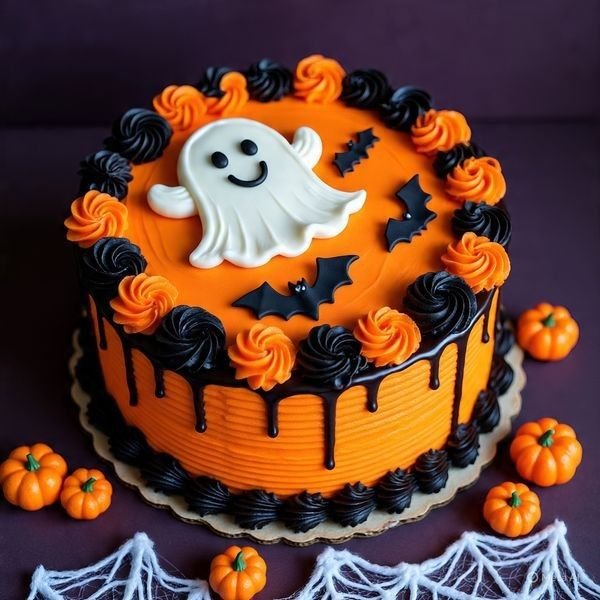 Cakes for 31st | Simple and easy halloween cake, Halloween cakes with chocolate drip, Cake designs halloween