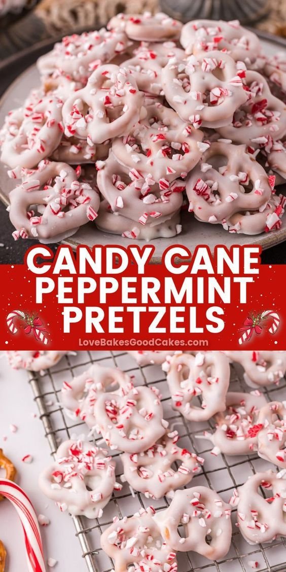 Candy Cane Peppermint Pretzels