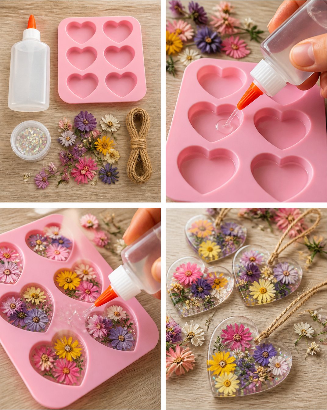 How to Make Flower Hearts with Clear Glue 20 DIY Flower Hearts with Clear Glue