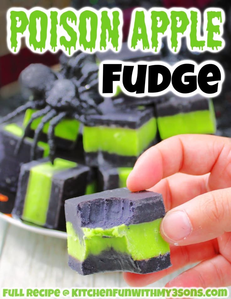Vampire fudge | Poison apple halloween treat, Halloween deserts ideas, Halloween fudge recipe