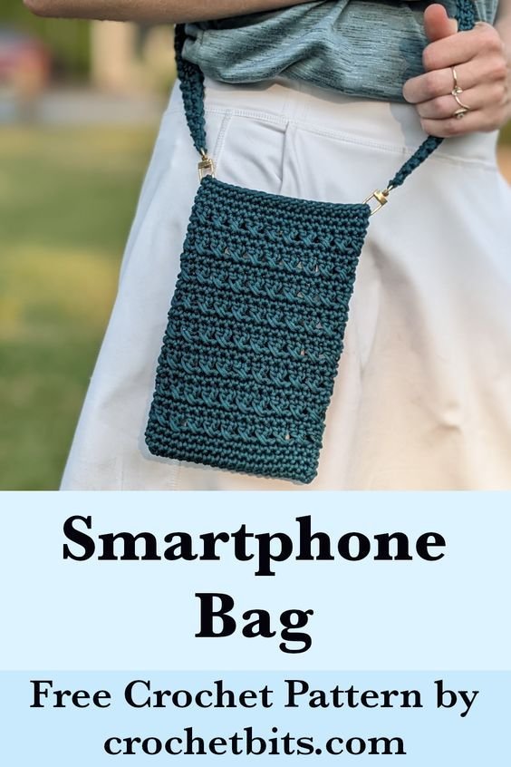 Crochet Smartphone Case with Shoulder Handle 6 Crochet Smartphone Case with Over-the-Shoulder Handle