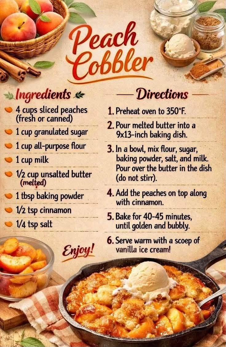 Cooking tips and tricks peach cobbler | Peach cobbler with bisquick, Cooking with bisquick, Peach dessert recipes