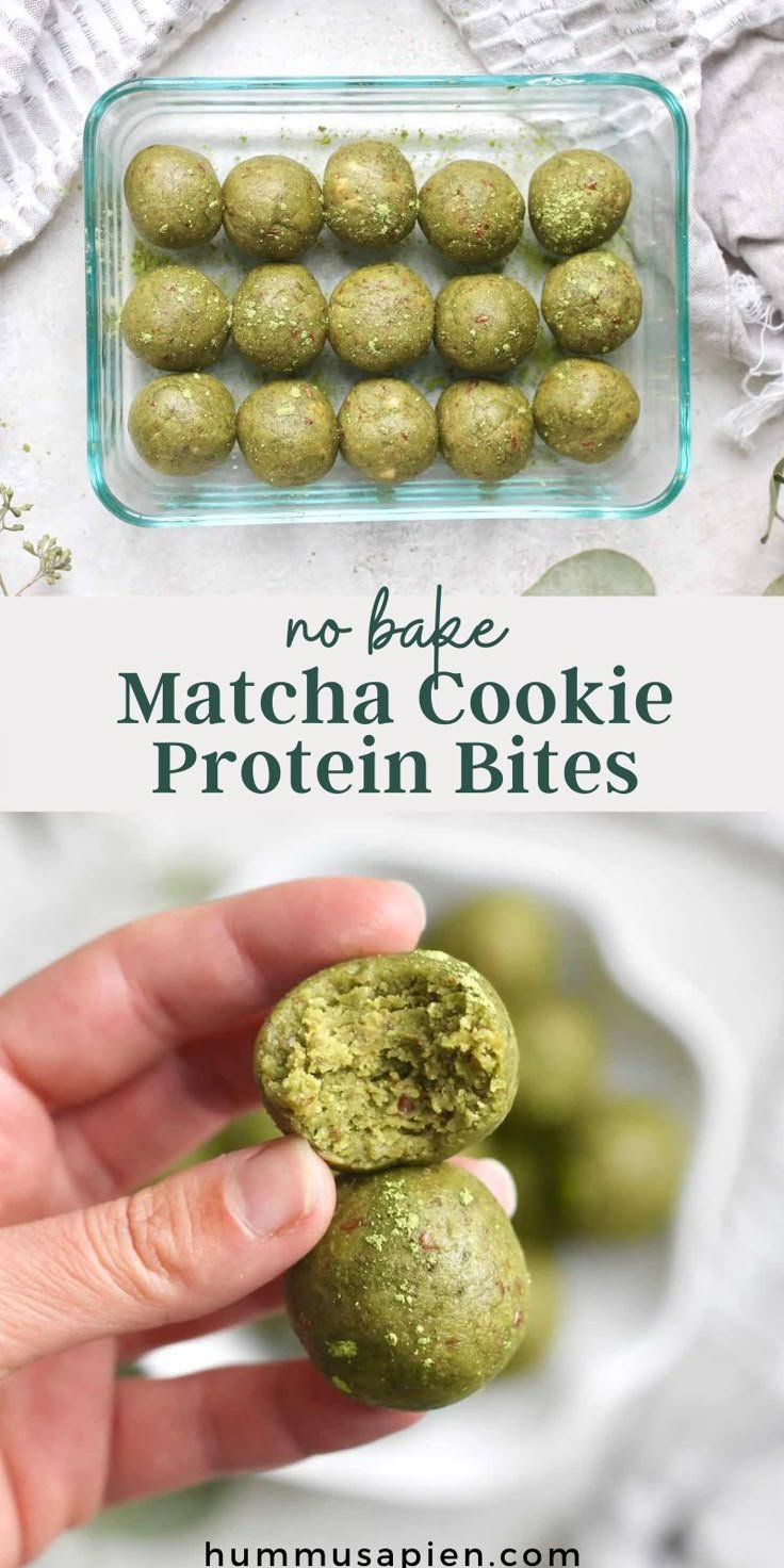 Matcha Cookie Protein Bites | Hummusapien