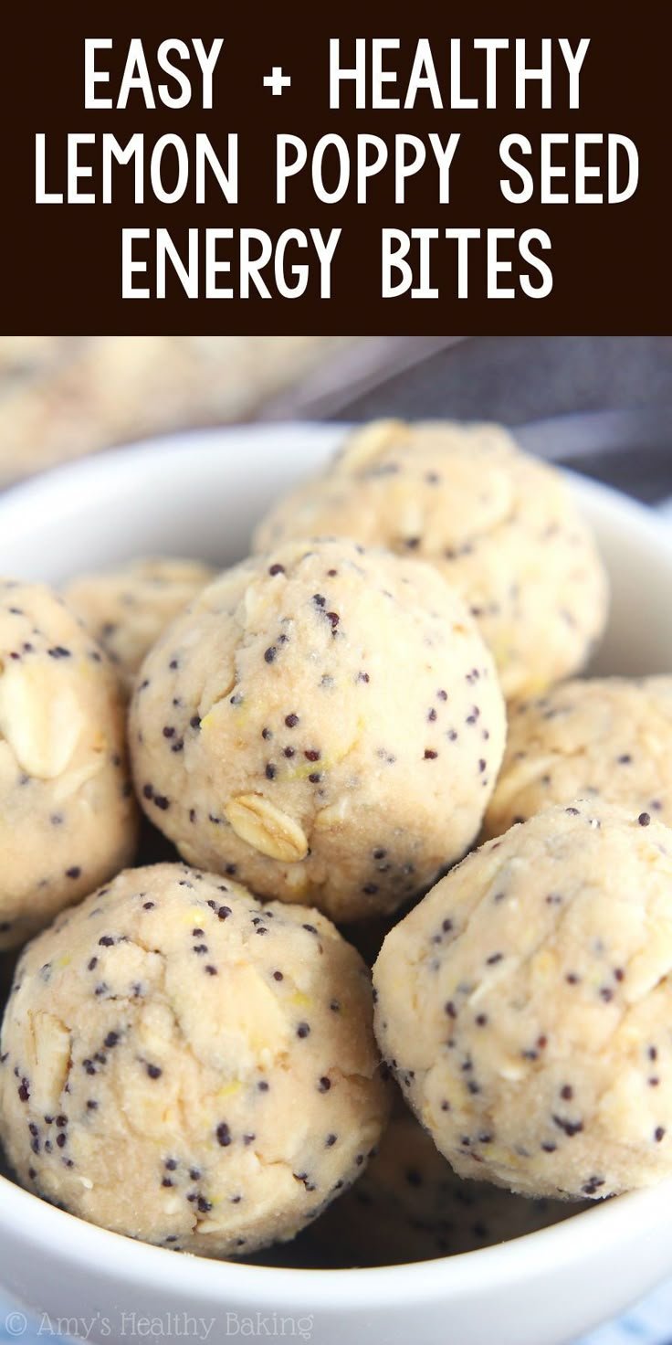 Healthy Lemon Poppy Seed Energy Bites {Super Easy Recipe!}
