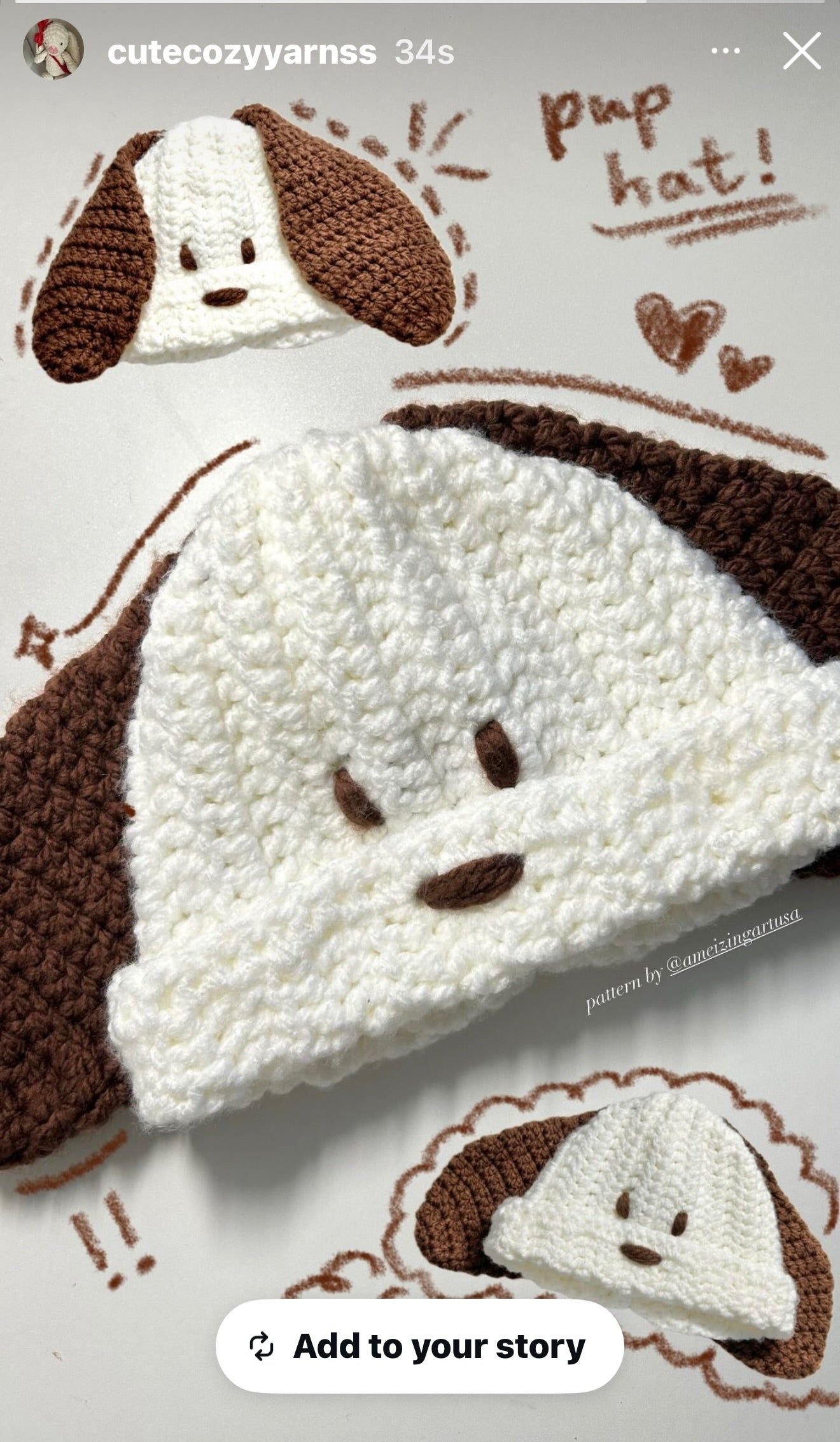 Pup Hat Crochet Pattern Tutorial 6 ** PUP HAT 🐾 Crochet Pattern