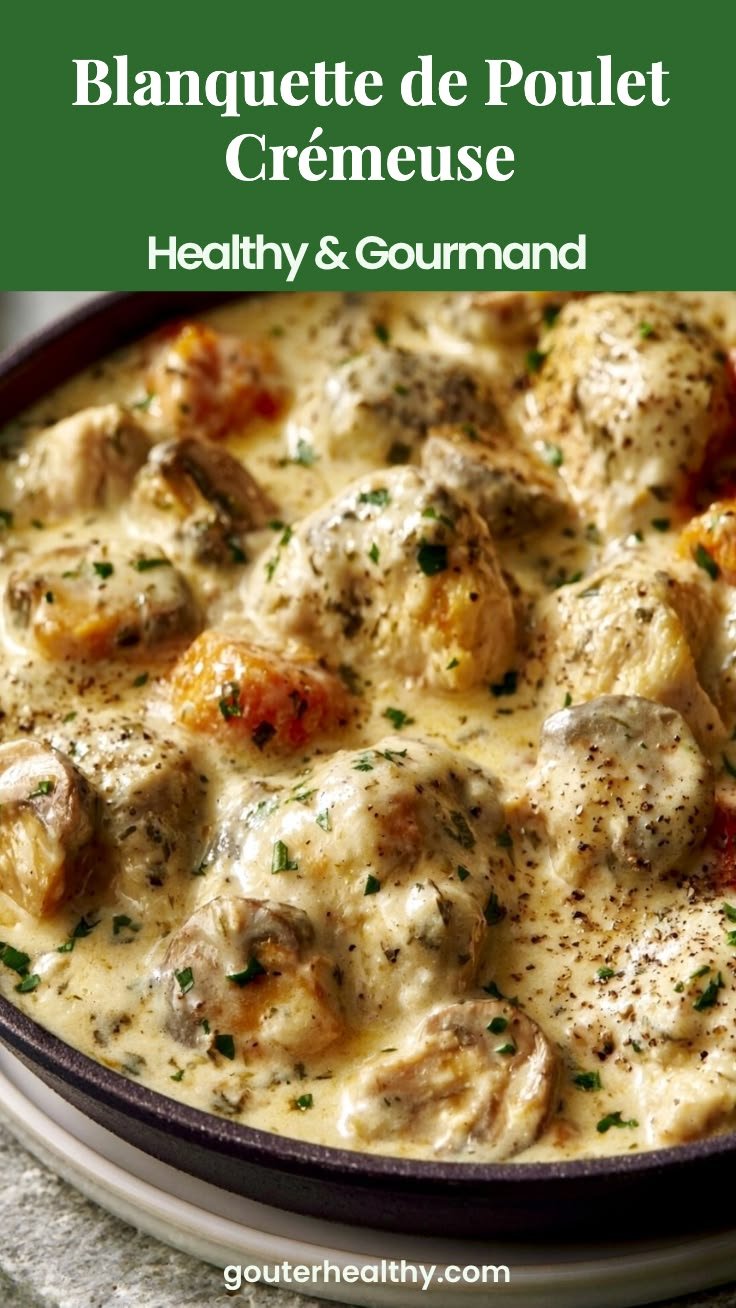 Blanquette de Poulet Traditionnelle — Crémeuse, Prête en 30 min