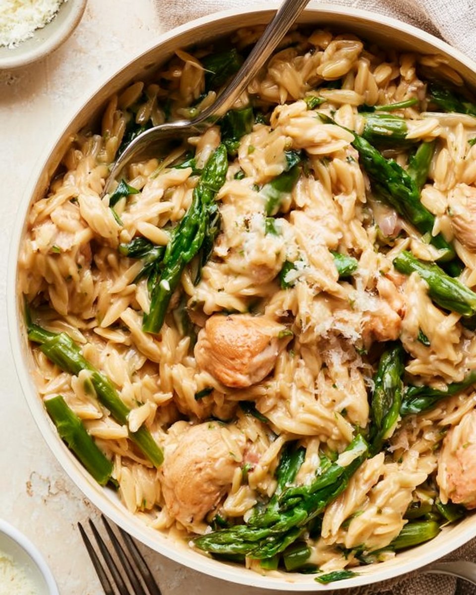 High-Protein Chicken Orzo with Veggies
