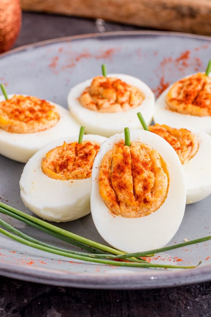 Festive Pumpkin Deviled Eggs | Pumpkin deviled eggs recipe, Autumn deviled eggs, Fall deviled eggs