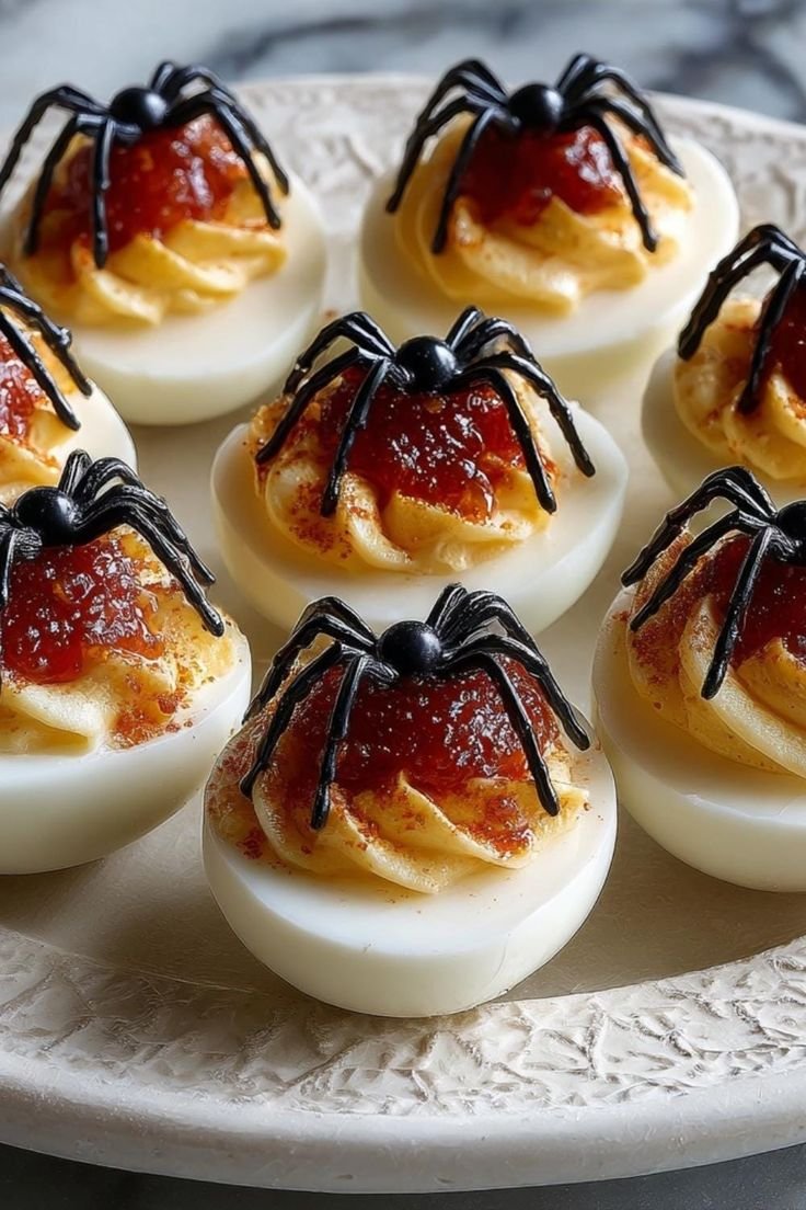 Spider Deviled Eggs Spooky Halloween Appetizer (Instant Download)