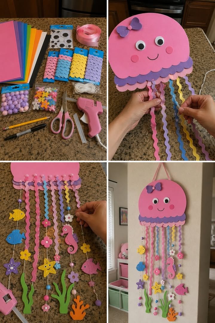 DIY Medusa Ocean Wall Hanging