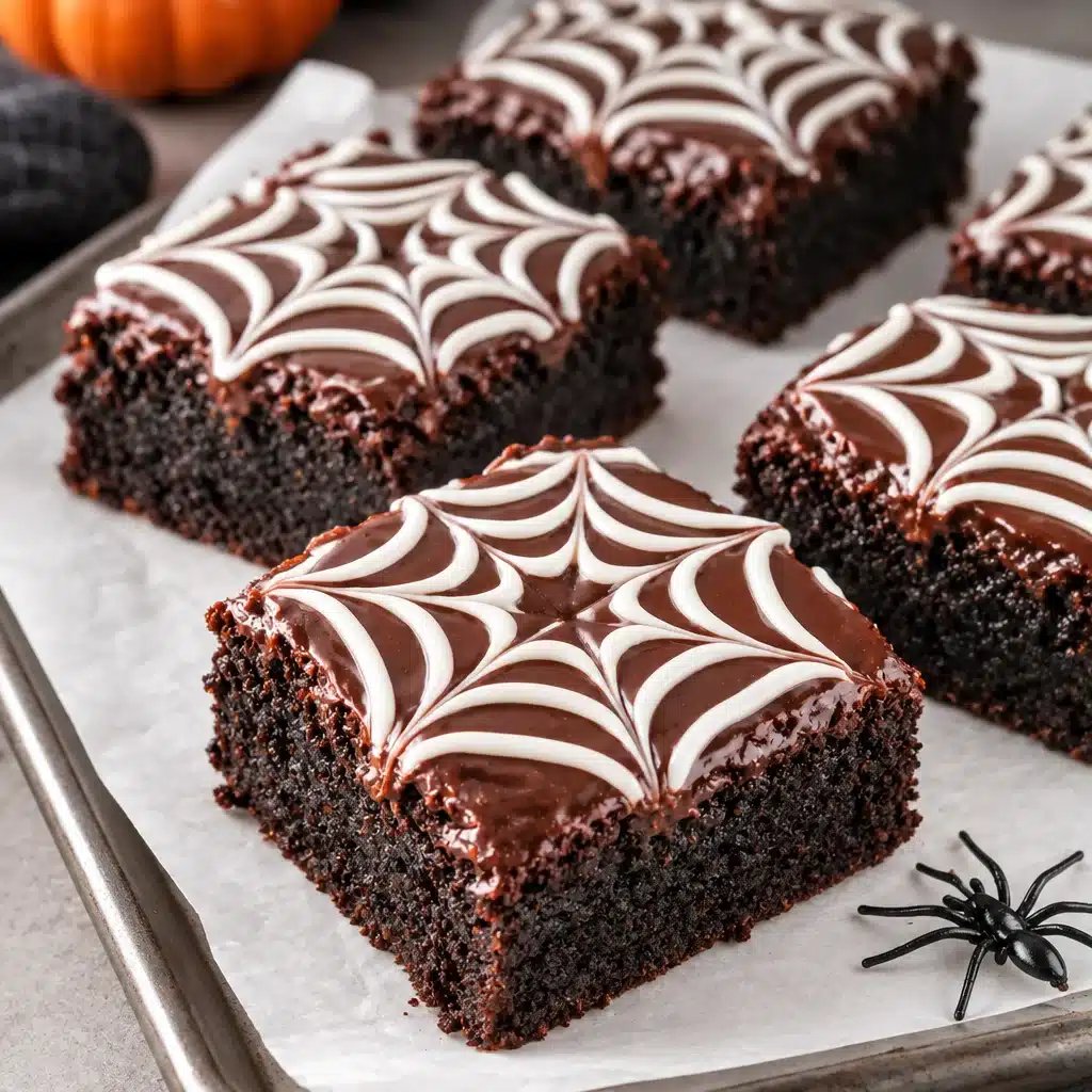 Glutenfreie Spiderweb Brownies
