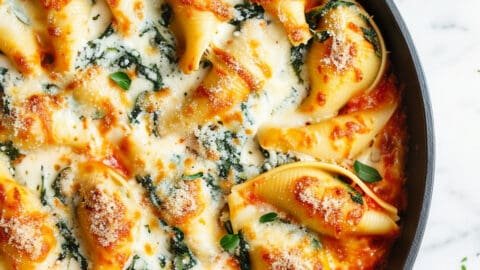 Easy Spinach Ricotta Stuffed Shells