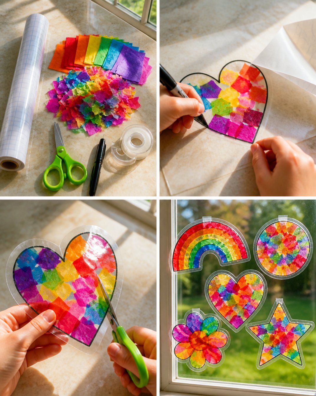 Tissue Paper Sun Catchers for Sunny Windows