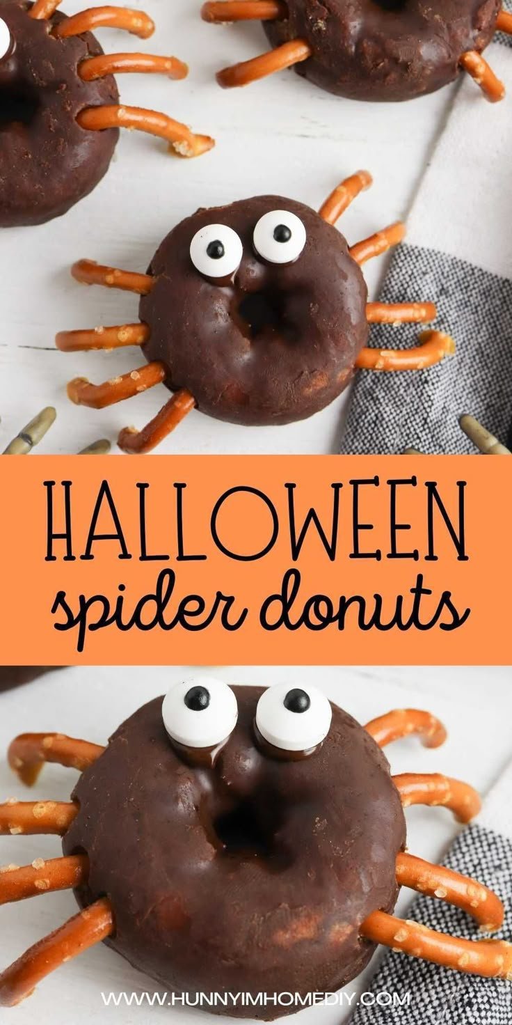 No Bake Spider Donuts for Halloween