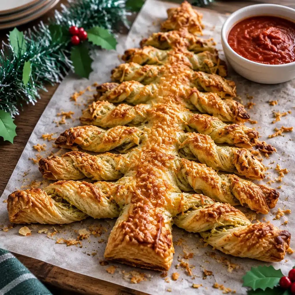 Festive Christmas Tree Pesto Chicken Pasta