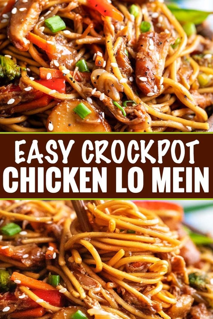 Delicious Crockpot Chicken Lo Mein | Top crockpot recipes, Chicken lo mein recipe, Pot recipes healthy