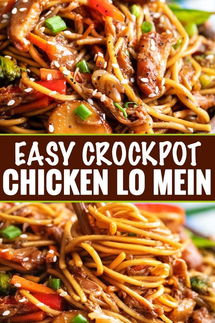 Delicious Crockpot Chicken Lo Mein | Top crockpot recipes, Chicken lo mein recipe, Pot recipes healthy