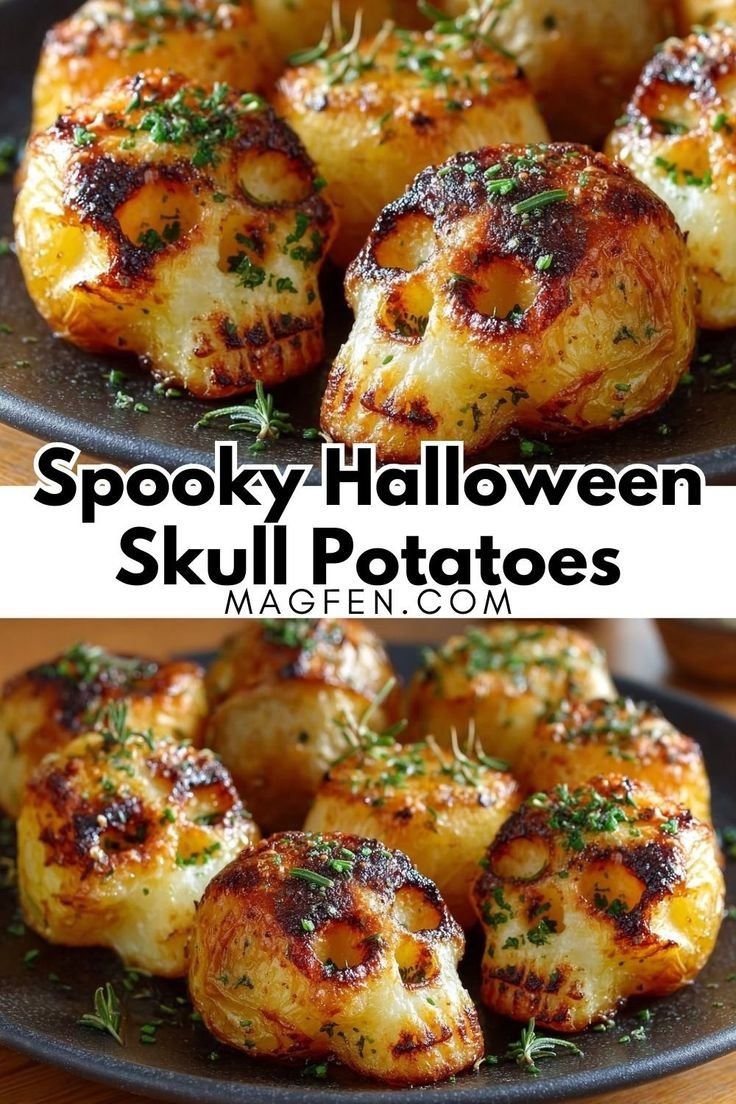 Spooky Halloween Skull Potatoes