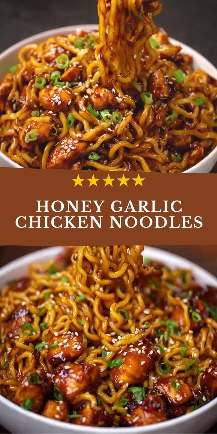 Sticky Garlic Chicken Noodles