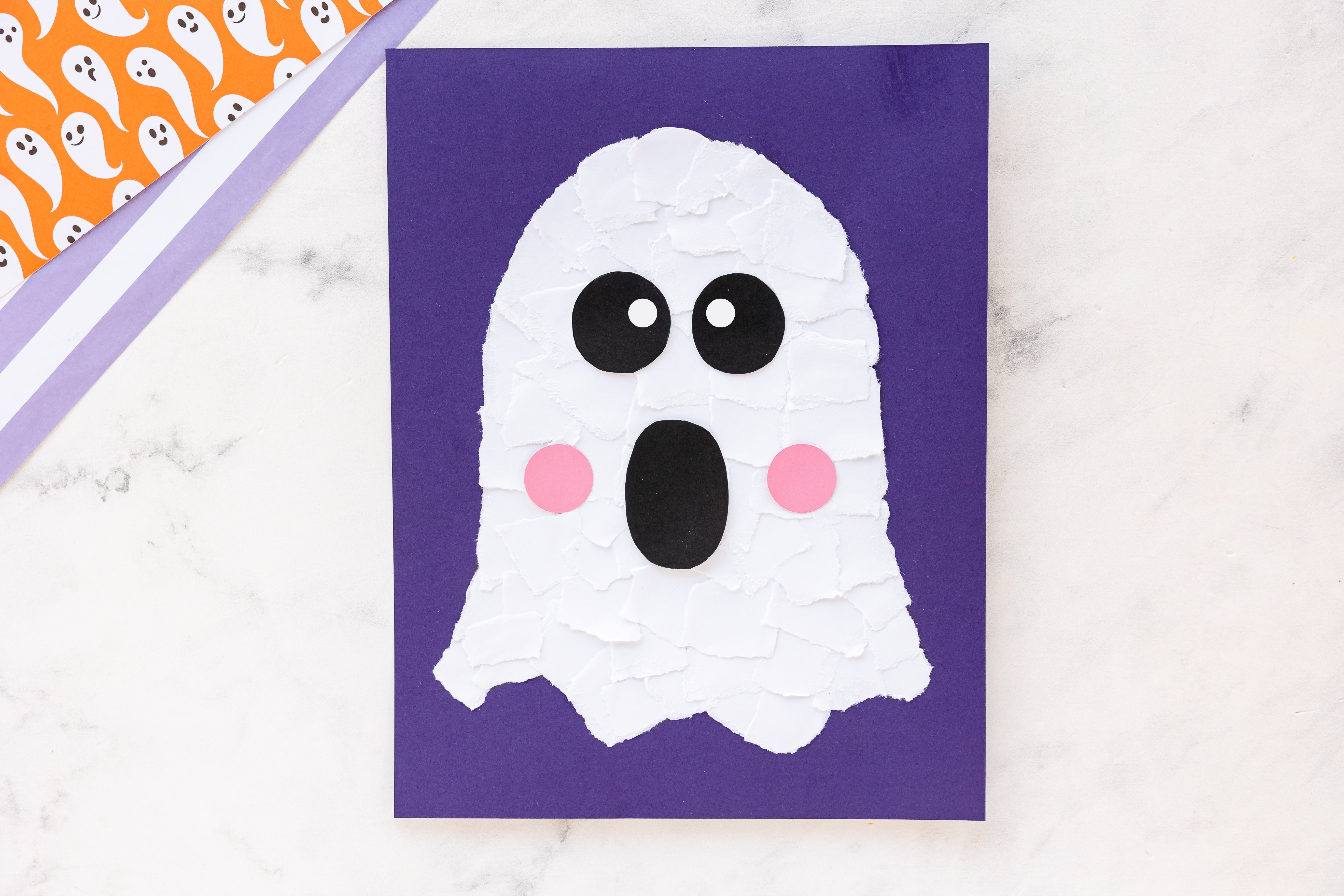 Easy Torn Paper Ghost Craft for Kids - Made To Be A Momma