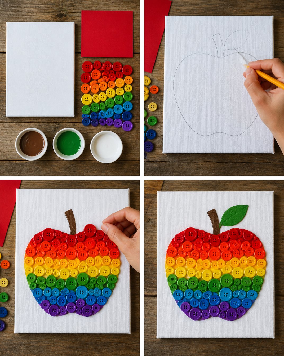 Rainbow Apple Button Mosaic Becomes Cozy 7 Rainbow Apple Button Mosaic