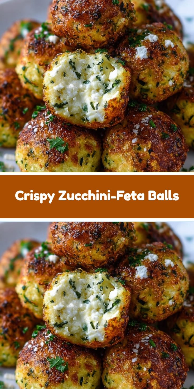 Crispy Zucchini Feta Balls: Healthy Vegetarian Finger Food Recipe