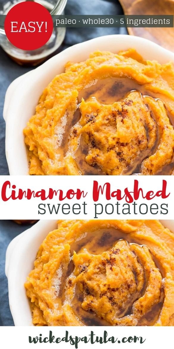 Paleo Cinnamon Mashed Sweet Potatoes: Easy & Delicious! | Whole 30 mashed sweet potatoes, Paleo sweet potato side dish, Mashed sweet potatoes recipe
