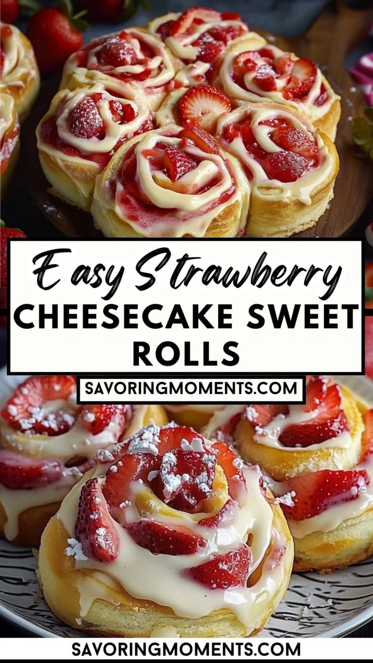 Strawberry Cheesecake Sweet Rolls