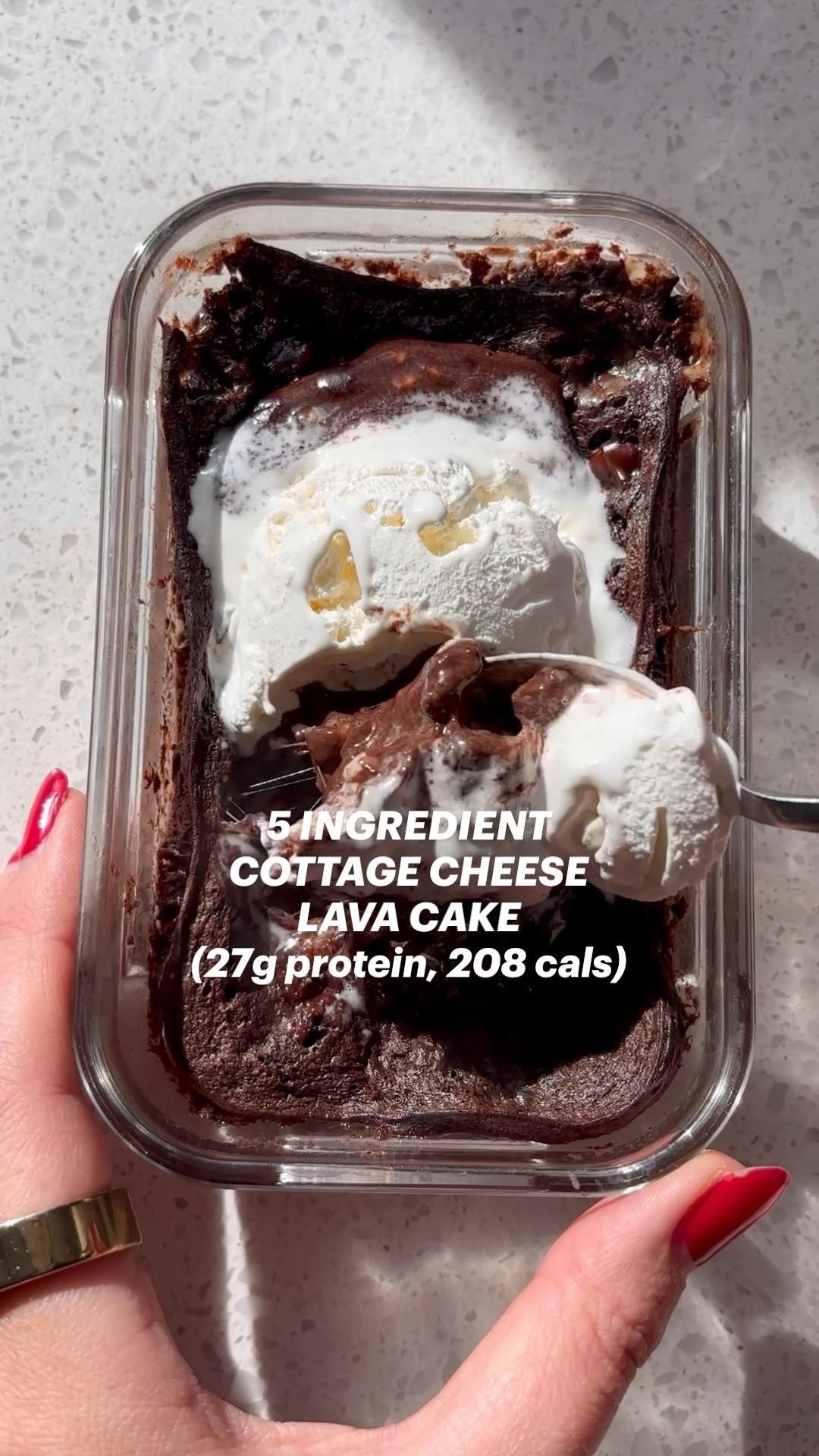 Cottage Cheese Lava Cake (Chocolate Protein Recipe)