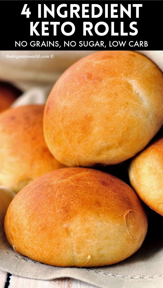 Keto Bread Rolls (4 Ingredients!)