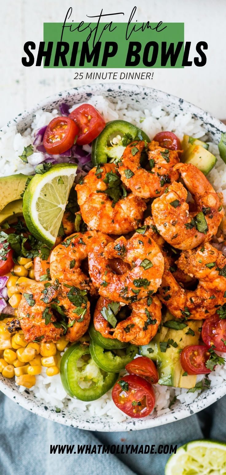 Fiesta Lime Shrimp Bowls